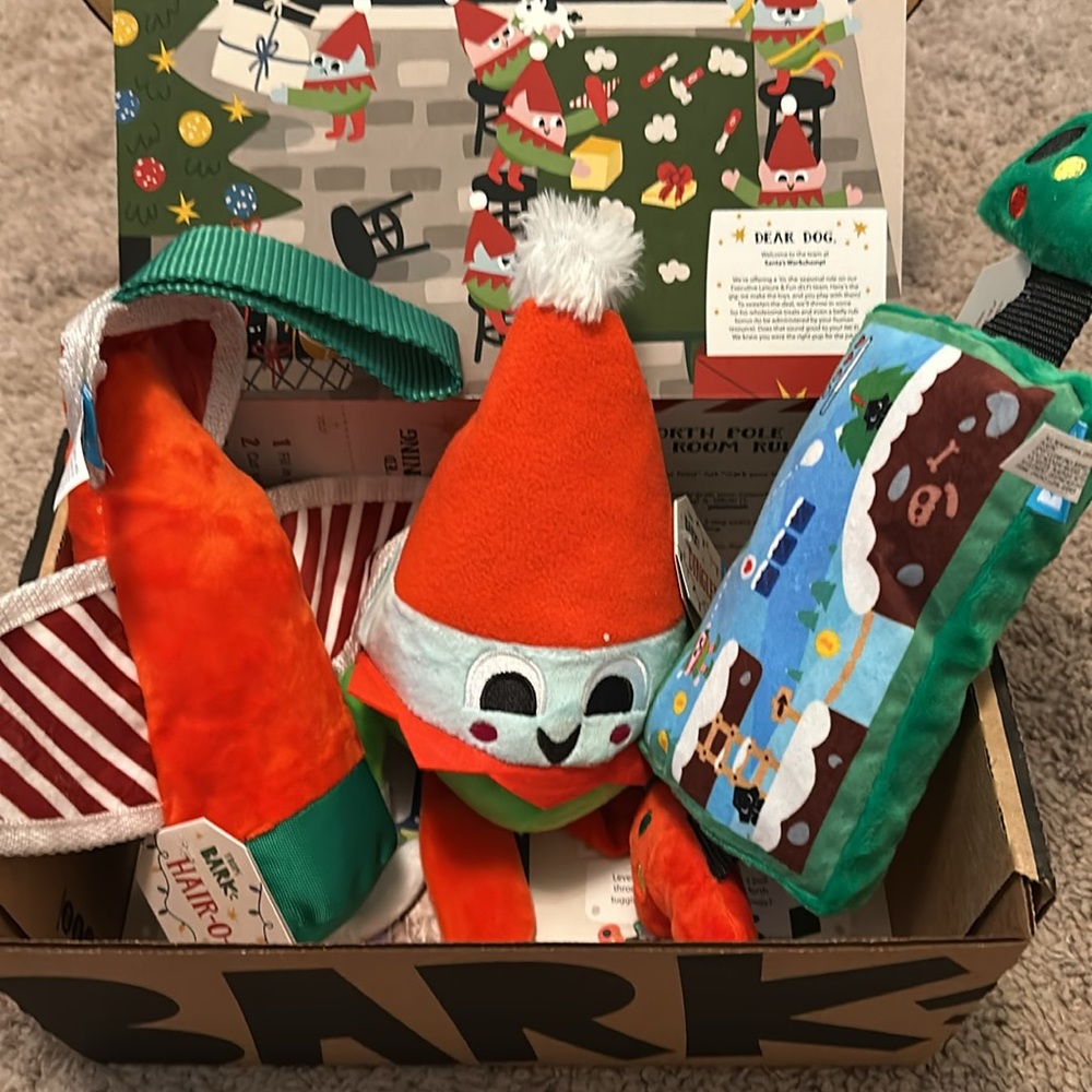 Three bark box toys